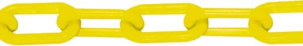 PRO-SAFE - 50' Long x 2" Wide Plastic Chain - Yellow - Makers Industrial Supply