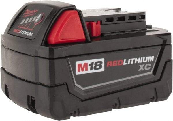 Milwaukee Tool - 18 Volt Lithium-Ion Power Tool Battery - 4 Ahr Capacity, 1-1/2 hr Charge Time, Series M18 XC RED - Makers Industrial Supply
