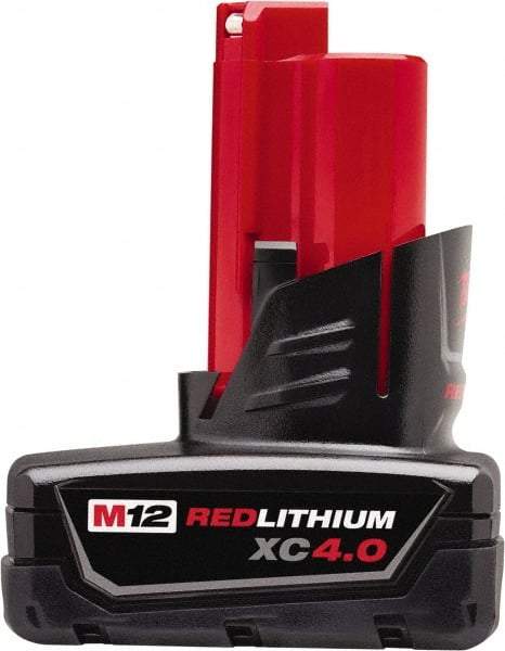 Milwaukee Tool - 12 Volt Lithium-Ion Power Tool Battery - 4 Ahr Capacity, 1-1/2 hr Charge Time, Series M12 XC RED - Makers Industrial Supply