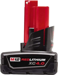 Milwaukee Tool - 12 Volt Lithium-Ion Power Tool Battery - 4 Ahr Capacity, 1-1/2 hr Charge Time, Series M12 XC RED - Makers Industrial Supply