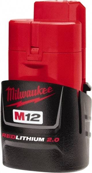 Milwaukee Tool - 12 Volt Lithium-Ion Power Tool Battery - 2 Ahr Capacity, 45 min Charge Time, Series M12 RED - Makers Industrial Supply