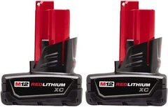 Milwaukee Tool - 12 Volt Lithium-Ion Power Tool Battery - 3 Ahr Capacity, 1 hr Charge Time, Series M12 XC RED - Makers Industrial Supply