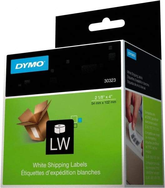 Dymo - 4" Long, White Label Printer Cartridge - For DYMO LabelWriter Printers - Makers Industrial Supply