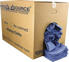 PRO-SOURCE - 25 Inch Long x 16 Inch Wide Virgin Cotton Rags - Blue, Huck, Lint Free, 50 Lbs. at 5 to 7 per Pound, Box - Makers Industrial Supply