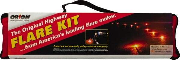 ORION Safety - 7 Piece, Emergency Roadside Safety Kit - Six 30 Minute Flares, Safety Vest - Makers Industrial Supply