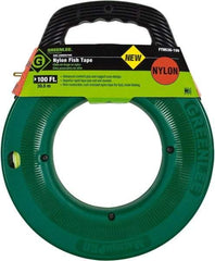 Greenlee - 100 Ft. Long x 3/16 Inch Wide, Nylon Fish Tape - 250 Lb. Pulling Strength, Includes Case - Makers Industrial Supply