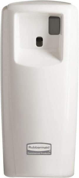 Rubbermaid - 0.019 Cu Ft Coverage, White Metered Aerosol Dispenser - D Battery Required - Makers Industrial Supply