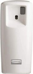 Rubbermaid - 0.019 Cu Ft Coverage, White Metered Aerosol Dispenser - D Battery Required - Makers Industrial Supply