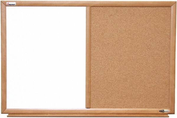 Ability One - 2" High x 37" Wide Combination Dry Erase and Natural Cork - Melamine, 52" Deep - Makers Industrial Supply