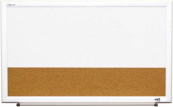 Ability One - 2" High x 22" Wide Combination Dry Erase and Natural Cork - Melamine, 32" Deep - Makers Industrial Supply