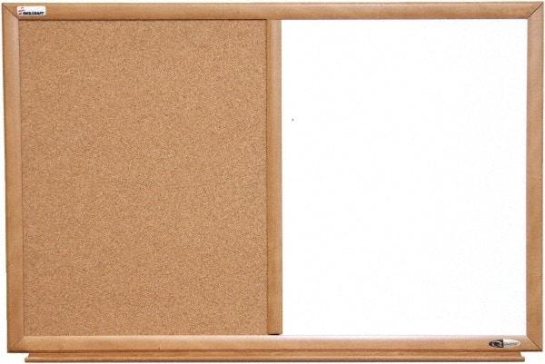 Ability One - 2" High x 26" Wide Combination Dry Erase and Natural Cork - Melamine, 40" Deep - Makers Industrial Supply