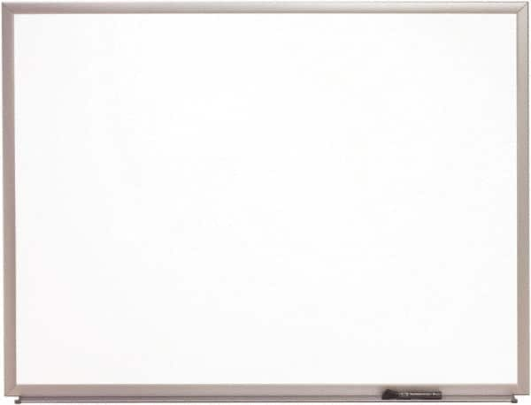 Ability One - 2" High x 37" Wide Porcelain on Steel Magnetic Marker Board with Wood Frame - Porcelain, 52" Deep - Makers Industrial Supply