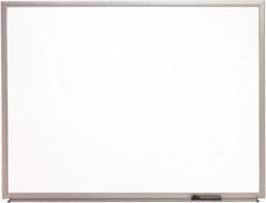 Ability One - 2" High x 37" Wide Porcelain on Steel Magnetic Marker Board with Wood Frame - Porcelain, 52" Deep - Makers Industrial Supply