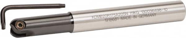 Kennametal - 25mm Cut Diam, 12.5mm Max Depth of Cut, 63/64" Shank Diam, 160mm OAL, Indexable Ball Nose End Mill - 45mm Head Length, Straight Shank, KDMB Toolholder, KDMB 25.. Insert - Makers Industrial Supply