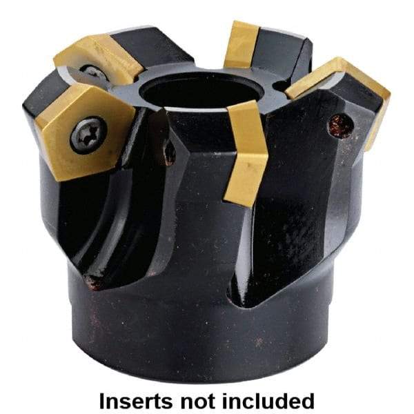 Kennametal - 125mm Cut Diam, 40mm Arbor Hole, 5.5mm Max Depth of Cut, 54° Indexable Chamfer & Angle Face Mill - 8 Inserts, PD.X 1204... Insert, 8 Flutes, Series KMS - Makers Industrial Supply