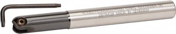 Kennametal - 1/2" Cut Diam, 1/4" Max Depth of Cut, 1/2" Shank Diam, 150mm OAL, Indexable Ball Nose End Mill - 45.97mm Head Length, Straight Shank, KDMB Toolholder, KDMB 0500.. Insert - Makers Industrial Supply