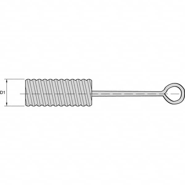 Kennametal - 1/2" Diam Nylon Spiral Brush - Single Spiral, 1/2" Filament Diam - Makers Industrial Supply