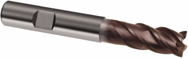 Guhring - 12mm, 26mm LOC, 12mm Shank Diam, 83mm OAL, 4 Flute, Solid Carbide Square End Mill - Single End, TiAlN Finish, Spiral Flute, 40/42° Helix, Centercutting, Right Hand Cut, Right Hand Flute, Series 3896 - Makers Industrial Supply