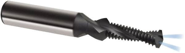 Guhring - M10x1.25 Metric Fine, 0.3465" Cutting Diam, 2 Flute, Solid Carbide Helical Flute Thread Mill - Internal Thread, 26.6mm LOC, 80mm OAL, 12mm Shank Diam - Makers Industrial Supply