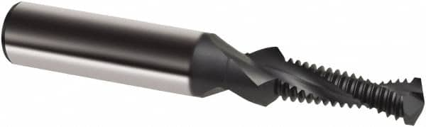 Guhring - M10x1.25 Metric Fine, 0.3465" Cutting Diam, 2 Flute, Solid Carbide Helical Flute Thread Mill - Internal Thread, 26.6mm LOC, 80mm OAL, 12mm Shank Diam - Makers Industrial Supply