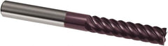 Guhring - 1/4", 1-1/8" LOC, 1/4" Shank Diam, 3" OAL, 6 Flute, Solid Carbide Square End Mill - Single End, FIREX Finish, Spiral Flute, 45° Helix, Right Hand Cut, Right Hand Flute, Series 3181 - Makers Industrial Supply