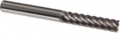 Guhring - 5/16", 1-1/8" LOC, 5/16" Shank Diam, 3" OAL, 6 Flute, Solid Carbide Square End Mill - Single End, Uncoated, Spiral Flute, 45° Helix, Right Hand Cut, Right Hand Flute, Series 3180 - Makers Industrial Supply