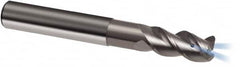 Guhring - 5/16", 7/16" LOC, 5/16" Shank Diam, 3" OAL, 3 Flute, Solid Carbide Square End Mill - Single End, Uncoated, Spiral Flute, 45° Helix, Right Hand Cut, Right Hand Flute, Series 3177 - Makers Industrial Supply