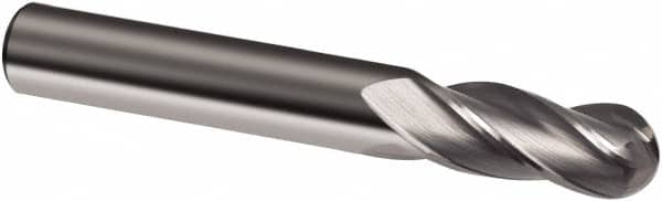 Guhring - 5/8" Diam, 1-1/4" LOC, 4 Flute Solid Carbide Ball End Mill - Uncoated, Single End, 3-1/2" OAL, 5/8" Shank Diam, Spiral Flute - Makers Industrial Supply