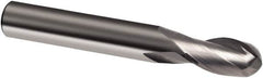 Guhring - 5/8" Diam, 1-1/4" LOC, 2 Flute Solid Carbide Ball End Mill - Uncoated, Single End, 3-1/2" OAL, 5/8" Shank Diam, Spiral Flute - Makers Industrial Supply