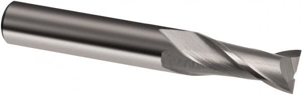 Guhring - 9.5mm, 19mm LOC, 9.5mm Shank Diam, 72mm OAL, 2 Flute, Solid Carbide Square End Mill - Single End, Uncoated, Spiral Flute, 30° Helix, Right Hand Cut, Right Hand Flute, Series 3303 - Makers Industrial Supply