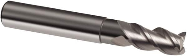 Guhring - 10mm, 19mm LOC, 10mm Shank Diam, 72mm OAL, 3 Flute, Solid Carbide Square End Mill - Single End, Uncoated, Spiral Flute, 39/40/41° Helix, Centercutting, Right Hand Cut, Right Hand Flute, Series 3472 - Makers Industrial Supply