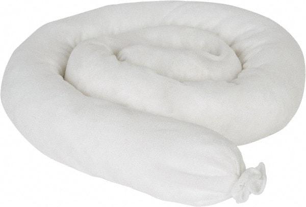 PRO-SAFE - 35 Gal, 4' Long, 3" Diam, Polypropylene Sock - Oil Only, White - Makers Industrial Supply