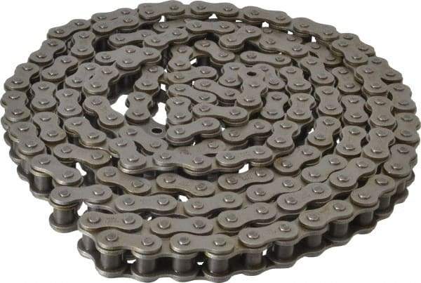 Browning - 5/8" Pitch, ANSI 50, Single Strand Roller Chain - Chain No. 50, 10 Ft. Long, 0.4" Roller Diam, 3/8" Roller Width - Makers Industrial Supply