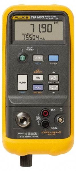 Fluke - 100 psi, Pressure Test Gauge and Calibrator - 0.01 psi, 1mbar Resolution - Makers Industrial Supply