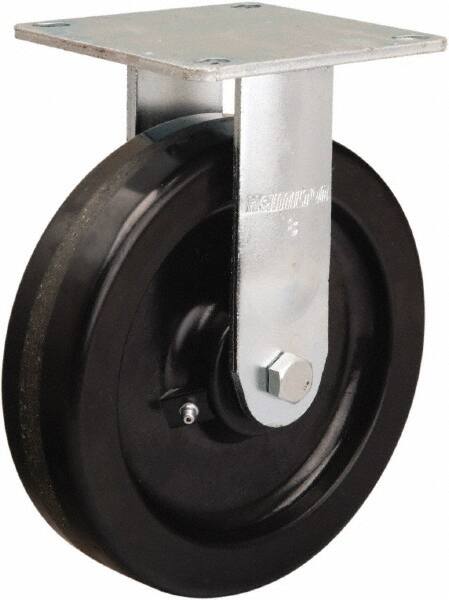 Hamilton - 8" Diam x 2" Wide x 9-1/2" OAH Top Plate Mount Rigid Caster - Phenolic, 900 Lb Capacity, Straight Roller Bearing, 5 x 5-1/2" Plate - Makers Industrial Supply