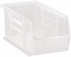 Quantum Storage - 30 Lb. Load Capacity, 10-7/8" Deep, Clear Polypropylene Hopper Stacking Bin - 5" High x 5-1/2" Wide x 10-7/8" Long - Makers Industrial Supply