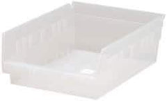 Quantum Storage - 30 Lb. Load Capacity, 11-5/8" Deep, Clear Polypropylene Hopper Shelf Bin - 4" High x 8-3/8" Wide x 11-5/8" Long - Makers Industrial Supply