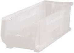 Quantum Storage - 125 Lb. Load Capacity, 23-7/8" Deep, Clear Polypropylene Hopper Stacking Bin - 9" High x 8-1/4" Wide x 23-7/8" Long - Makers Industrial Supply