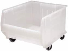 Quantum Storage - 125 Lb. Load Capacity, 23-7/8" Deep, Clear Polypropylene Hopper Stacking Bin - 11" High x 16-1/2" Wide x 23-7/8" Long - Makers Industrial Supply