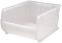 Quantum Storage - 125 Lb. Load Capacity, 23-7/8" Deep, Clear Polypropylene Hopper Stacking Bin - 12" High x 18-1/4" Wide x 23-7/8" Long - Makers Industrial Supply