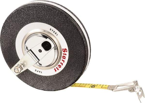 Starrett - 50' x 3/8" Yellow Blade Tape Measure - 1/8" Graduation, L5 Graduation Style, Black Case - Makers Industrial Supply