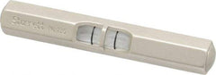 Starrett - 2-1/2 Inch Long, Horizontal, Tubular and Pocket Level - Satin Nickel-Plated, 1 Vial - Makers Industrial Supply