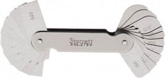 Starrett - 1 (20 Leaves) Piece, 0.02 to 0.4 Inch Radius, Radius Gage Set - Makers Industrial Supply