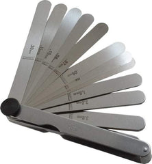 Starrett - 13 Piece, 0.04 to 5mm Parallel Feeler Gage Set - 4-1/2" Long x 1/2" Wide, Tempered Steel - Makers Industrial Supply