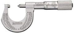 Starrett - 0 to 25mm Range, Mechanical Screw Thread Micrometer - Plain Thimble, 0.01mm Graduation, 0.0002" Accuracy - Makers Industrial Supply