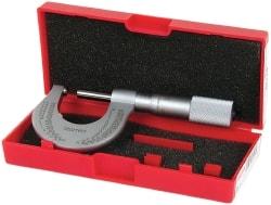 Starrett - Mechanical, 0 to 1 Inch Measurement, Satin Chrome Finish Carbide Face Ball Anvil Micrometer - 0.001 Inch Graduation - Makers Industrial Supply