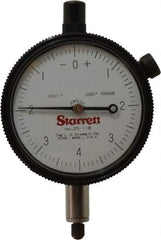 Starrett - 0.02" Range, 0-4-0 Dial Reading, 0.0001" Graduation Dial Drop Indicator - 2-1/4" Dial, 0.008" Range per Revolution - Makers Industrial Supply