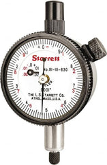 Starrett - 0.025" Range, 0-10 (Continuous), 0-5-0 (Balanced) Dial Reading, 0.0001" Graduation Dial Drop Indicator - 1-11/16" Dial, 0.01" Range per Revolution, Revolution Counter - Makers Industrial Supply