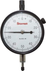 Starrett - 1/4" Range, 0-50-0 Dial Reading, 0.001" Graduation Dial Drop Indicator - 2-3/4" Dial, 0.1" Range per Revolution - Makers Industrial Supply