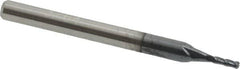 Accupro - 3/64", 4 Flute, Single End, Solid Carbide, 0.015" Corner Radius End Mill - 1-1/2" OAL, 30° Helix, Right Hand Flute, 9/64" LOC, Right Hand Cut - Makers Industrial Supply